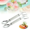 thumbnail image 2 of Harpily vegetable cutter 2 In 1 Stainless Fruit Cutter 2024 New Head Fruit Forks Slicer Summer Fruit Cutting Fork Watermelon Fork Slicer Cutter Slicer Tool For Kitchen Home Camping（2pcs）, 2 of 8