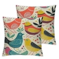thumbnail image 2 of Acheng Creativebug Midcentury Modern Simple Lines Colorful Bird Hidden Zipper Throw Pillow Covers,Suitable for All Season Pillow Case for Living Room Bedroom Sofa Chair,2 Pcs (Two Sides) White, 2 of 6