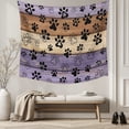 thumbnail image 5 of Purple Brown Tapestry for Bedroom Wall Hanging Tapestry, Rustic Farmhouse Dog Paw Vintage Ceiling Backdrop Tapestries Poster Blanket Wall Decor for Teens Room Living Room Dorm 59" x 79", 5 of 8