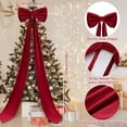 thumbnail image 3 of BOSALY Giant 18" Ribbon Tie Bow Decor, Christmas Tree Topper Decoration, Christmas Bows for Room Wall Backdrop, Christmas Tree Decorations Indoor for Home Holdiays Party Weeding (Red, Velvet), 3 of 6