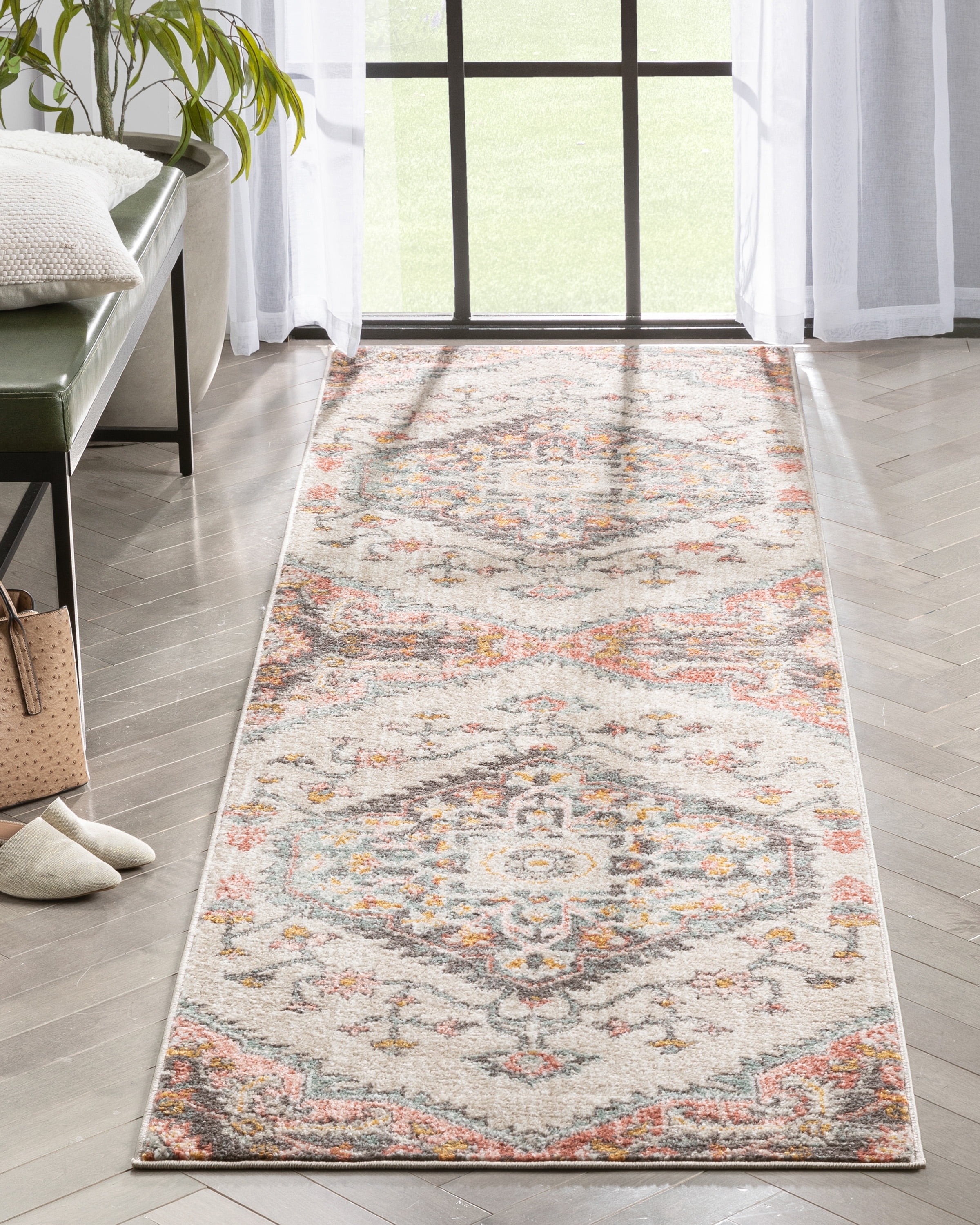 Well Woven Adeline Bohemian Vintage Medallion Soft Blush Runner Rug