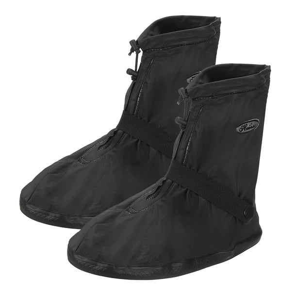 Cubierta de zapato de lluvia impermeable Uxcell XXL reutilizable, antideslizante, protector de galoshes de lluvia y nieve con cremallera negra 1 par