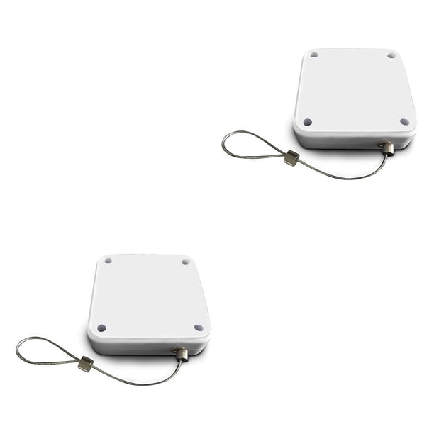 Naiovety Dispositivo de cierre automático para puerta, caja con cordón, tirador de cierre automático adhesivo retráctil antirrobo para Blanco 2Conjunto