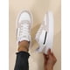 thumbnail image 1 of Ladies' Lace-up Casual Sports Sneakers, White Lightweight Street Fashionable And Simple Skateboard Shoes For Women, 1 of 4