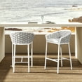thumbnail image 6 of Rowan 27.5" Rope Barrel Low Back Patio Counter Stool, Set of 2, Optic White Acrylic, 6 of 6