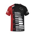 thumbnail image 4 of TiaoBug T-Shirt Homme Chef Imprimé Contraste Couleur Restaurant Cuisine Costume Col Rond Manches Courtes Rouge&Noir TG, 4 of 8