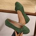 thumbnail image 5 of Domzle Women's Flats Shoes Faux Suede Round Toe Ballet Dressy Flats Comfortable Slip On Walking Shoes Green, 5 of 7
