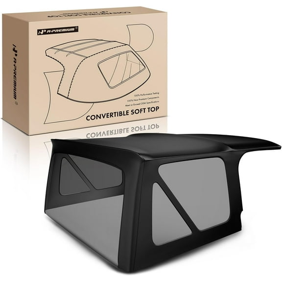 A-Premium Black Convertible Soft Top Compatible with Jeep TJ Series Wrangler, TJ, 1997-2006, Fits 2 Door Only