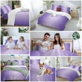 thumbnail image 5 of Ombre Duvet Cover Set Queen Size, Violet Purple Gradient 4 Piece Soft Microfiber Bedding Set with 1 Duvet Cover, 1 Flat Sheet, 2 Pillowcases, 5 of 9
