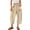 Beige, variant on Delayuji Womens Capri Pants Casual Summer Baggy Wide Leg Pants Elactic Waist Barrel Pants Women With Pockets