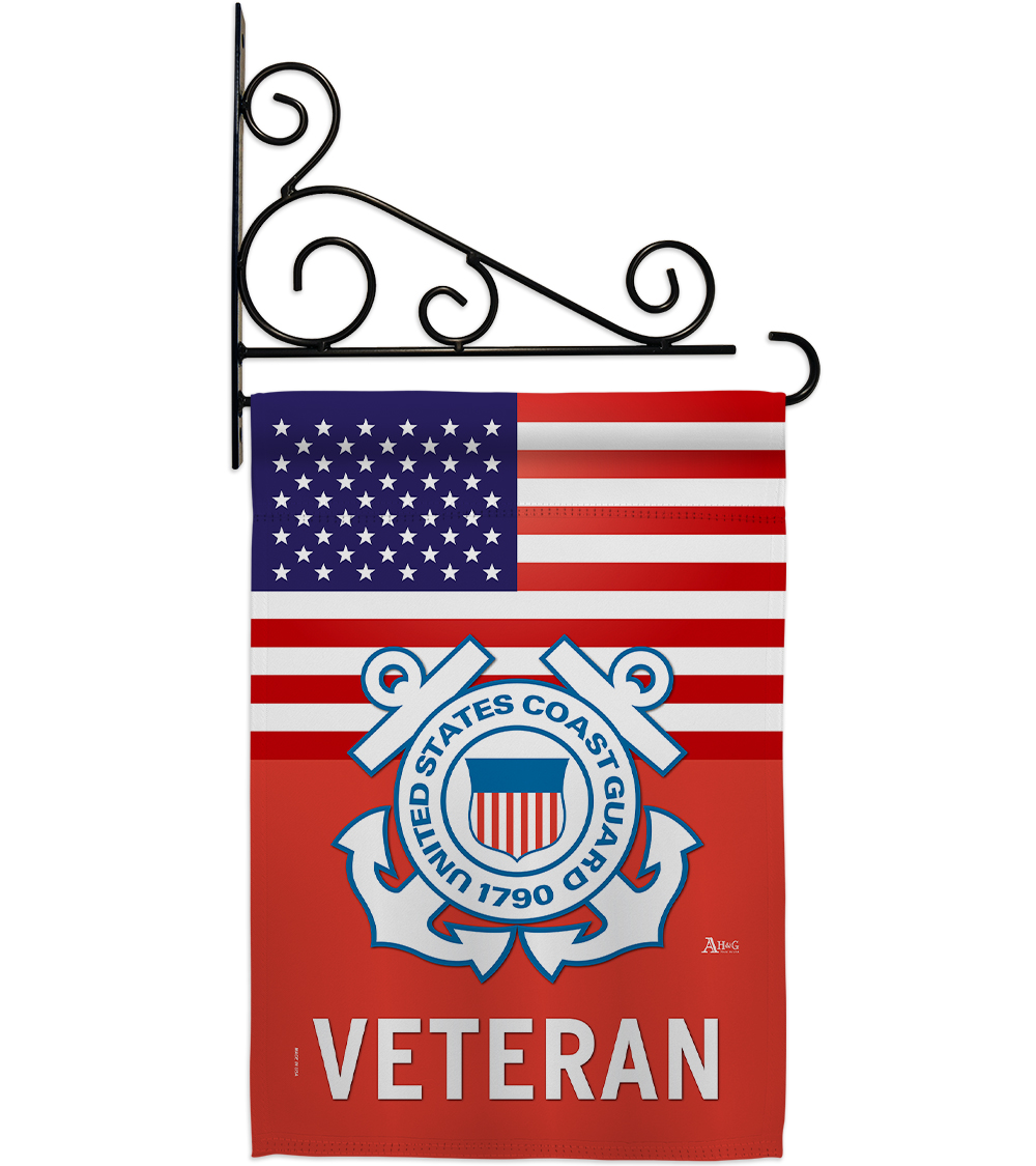 Coast Guard Us Veteran Garden Flag Set Armed Forces 13 X18.5 Double