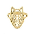 thumbnail image 2 of 20pc Ion Plating(IP) 304 Stainless Steel Finger Rings Hollow Wolf Head Adjustable Ring for Women Real 18K Gold Plated Inner Diameter: 16.5mm, 2 of 3