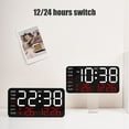 thumbnail image 4 of Large Screen LED Digital Clock Electronic Alarm Clock with Date Temperature Display Brightness Adjustment Dual Power Supply for Living Room Bedroom Office Timepiece, 4 of 5