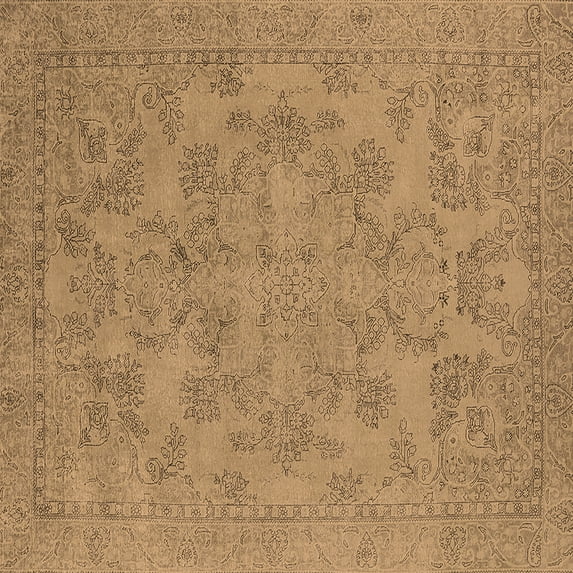 Ahgly Company Indoor Square Oriental Brown Industrial Area Rugs, 4' Square