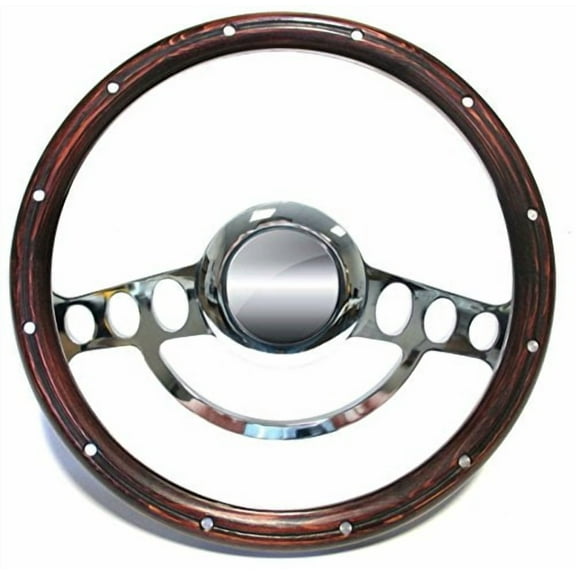 1969 - 94 Pontiac Firebird, GTO Chrome & Genuine Wood Steering Wheel Full Kit
