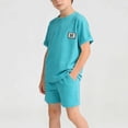 thumbnail image 3 of Auroural Kids Clothes Set 3-6 Month Baby Boy Clothes Set Children's Printed Round Neck Short Sleeved Top with Elastic Waist Shorts Casual Set, 3 of 9