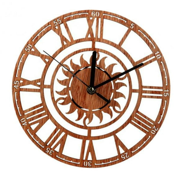 Horloge Murale XXL Horloge 23cm Grand-Père Horloge avec Chiffres Romains Horloge en Bois