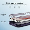 thumbnail image 5 of Magnetic Case for iPhone 15 with Kickstand, Compatible with Magsafe, Built-in Camera Stash Stand, Military Drop Protection, Skin Feeling Phone Case for iPhone 15, Purple + Clear Purple, 5 of 9