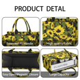 thumbnail image 4 of Large Capacity Tote Bag,Black Green Stem Sunflower Pattern Handbag Fashion Luxury Tote Bag,15.7"x13"x 5.1" Inches,Laptop Compatible, 4 of 6