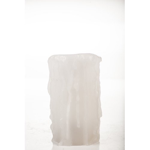 The Amazing Flameless Candle Wax Pillar, Heavy Drip Tan/Ivory