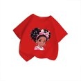 thumbnail image 3 of Girls' Short Sleeve Cartoon Painted Graphic T-Shirt, Everyday Casual Wear, Soft & Comfortable Fit Tops Red,11-12 Years, 3 of 5