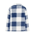 thumbnail image 4 of Sriper Sherpa Fleece Lined Plaid Flannel Shirts Jackets Cardigan Sweaters for Lapel Casual Sweaters Jacket Slim Long Thick Warm Hooded Sweater Coat Winter Workout Clothes, 4 of 5