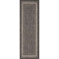thumbnail image 2 of Unique Loom Outdoor Border Collection Casual Solid Border Transitional Indoor and Outdoor Flatweave Black Runner Rug (2' 0 x 6' 0), 2 of 10