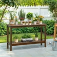 thumbnail image 6 of ZENSTYLE 48" Wooden Console Table 2-tier Storage Organizer Display Brown, 6 of 9