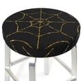thumbnail image 3 of Daiia Golden Spider Web Stool Covers Round,Round Bar Stool Covers Waterproof Bar Chair Covers Washable Stool Cushion Slipcover for 12-14 Inch Chair-12 inch, 3 of 7