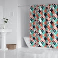 thumbnail image 2 of Orange Green White Checkerboard Checkered Pattern Shower Curtain 84"x72" ,Bathroom Decorative Shower Curtains Set with 12 Hooks,Modern Waterproof Washable Shower Curtain, 2 of 6
