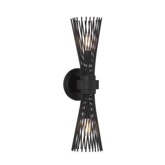 Longfellow 2-Light Wall Sconce in Matte Black