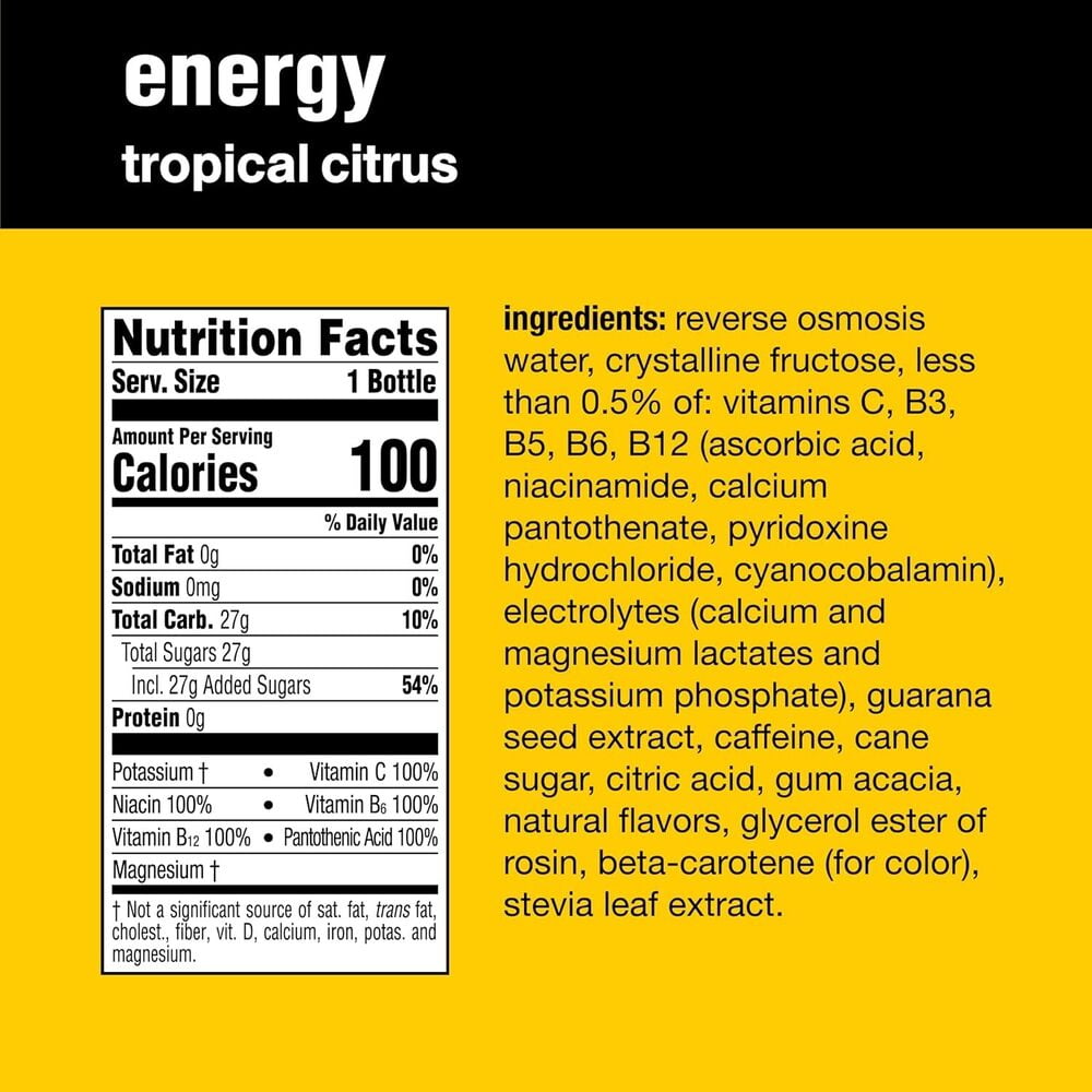 Vitaminwater Energy Electrolyte Enhanced Water W/Vitamins, Tropical Citrus Drink