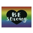 thumbnail image 3 of Pride Cutting Board, Be Strong Gay Parade Slogan Freedom Rights Equality Love Theme with a Heart, Decorative Tempered Glass Cutting and Serving Board, Small Size, Multicolor, by Ambesonne, 3 of 5