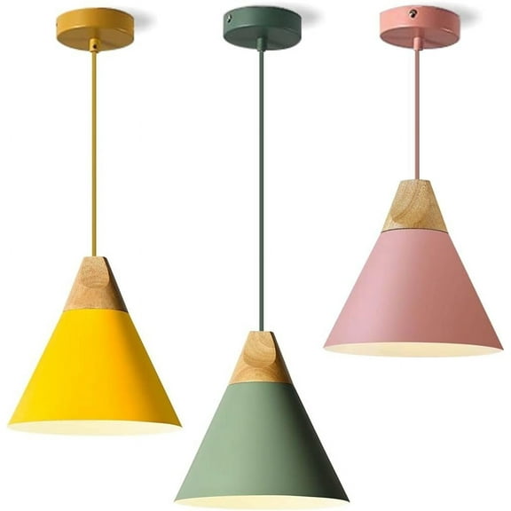 KCO Lighting 3-Pack Nordic Cone Pendant Light Kitchen Island Minimalist Adjustable Hanging Lamp
