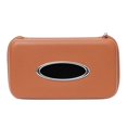 thumbnail image 1 of Car Tissue Holder Decorative Leather Container Visor Hanging Box for Vehicle Automobile Brown, 1 of 4