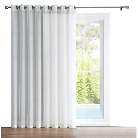 Narroline Patio Doors HLC.ME One Panel Extra Wide Sheer Voile Patio Door Grommet Curtain Panel for Sliding Doors - 100