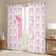thumbnail image 2 of jejeloiu Ribbon Bowtie Bow Blackout Curtains Set of 2 (52x84 Each),Chic Pink Bowknot Window Curtains,First Letter E Curtains and Drapes For Girls,Super Cozy Room Decor, 2 of 6