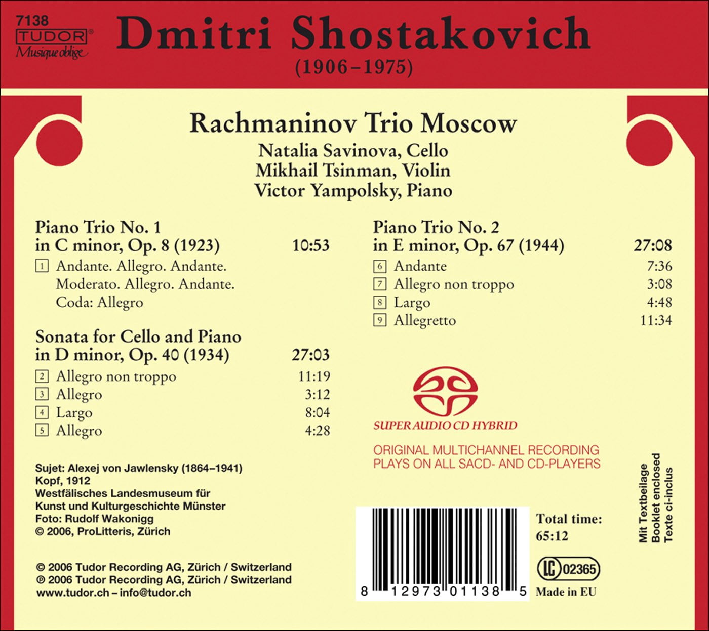 Rachmaninov Trio Moscow - Piano Trios 1 & 2 / Cello Sonatas - Music & Performance - CD