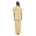 thumbnail image 6 of GLOBAL Women 100% Cotton Button Down Short Sleeve Top & Long Pants Summer Pajama Set with Pockets, 2-Piece, Sizes S to 3XL, 6 of 6