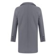 thumbnail image 4 of Men's Winter Mid-length Suit Collar Single-breasted Fashion Solid Color Coat Jacket, 4 of 8
