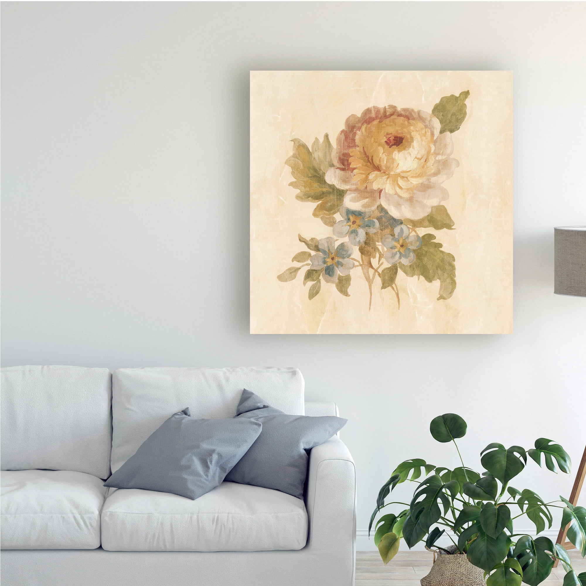 Trademark Fine Art 'Parisian Flower I on White Square' Canvas Art by Danhui Nai