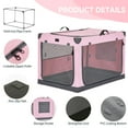 thumbnail image 5 of Petsfit 39.5inch Collapsible Dog Crate , Adjustable Fabric Cover by Spiral Iron Pipe, Chew Proof Strengthen Sewing Collapsible Dog Crate 3 Door Design,Pink, 5 of 9
