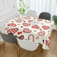 thumbnail image 5 of GZHJMY Valentine's Day Love Heart Tablecloth, Rectangle Waterproof Washable Polyester Table Cover for Picnic Dinner Holiday Party Decor, 60 x 60 Inch, 5 of 7