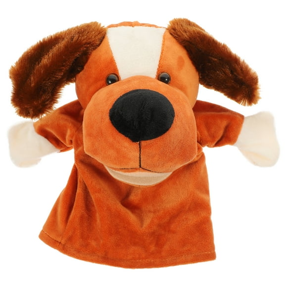 KAKOWELY Marionetas de mano de perro de dibujos animados, marionetas de mano con patrón de animal de peluche, juguete interactivo para padres e hijos