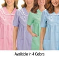 thumbnail image 3 of Collections Etc Collections Women's Etc. Gingham Women's Robe with Floral Accents, Snap-Front Closure and Lace Trim, Lilac, Large, 3 of 9