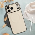 thumbnail image 5 of Magnetic For iPhone 16e Phone Case,Lychee Pattern PU Leather Back Design,Compatible with Mag-safe,Ultra Slim Anti-Scratch Anti-fall Protection Shockproof Thin Fit Phone Case,White, 5 of 8