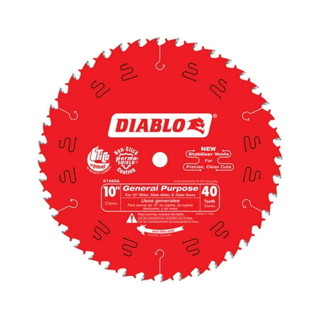 

Diablo 10 in. Dia. x 5/8 in. General Purpose Carbide Saw Blade 40 teeth 1 pk