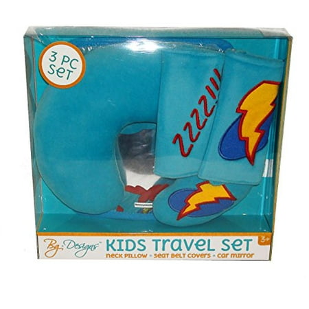 Super Hero Kids Travel Set For Car Seat Or Stroller Neck Rest Pillow