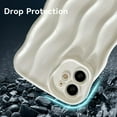 thumbnail image 2 of 3D Water Ripple Pattern Case for iPhone 11 6.1 inch, Solid Color Cute Curly Waves Frame Shape Phone Case Glossy Shockproof Soft TPU Anti-Scratch Phone Cover Slim Bumper Case - White, 2 of 17