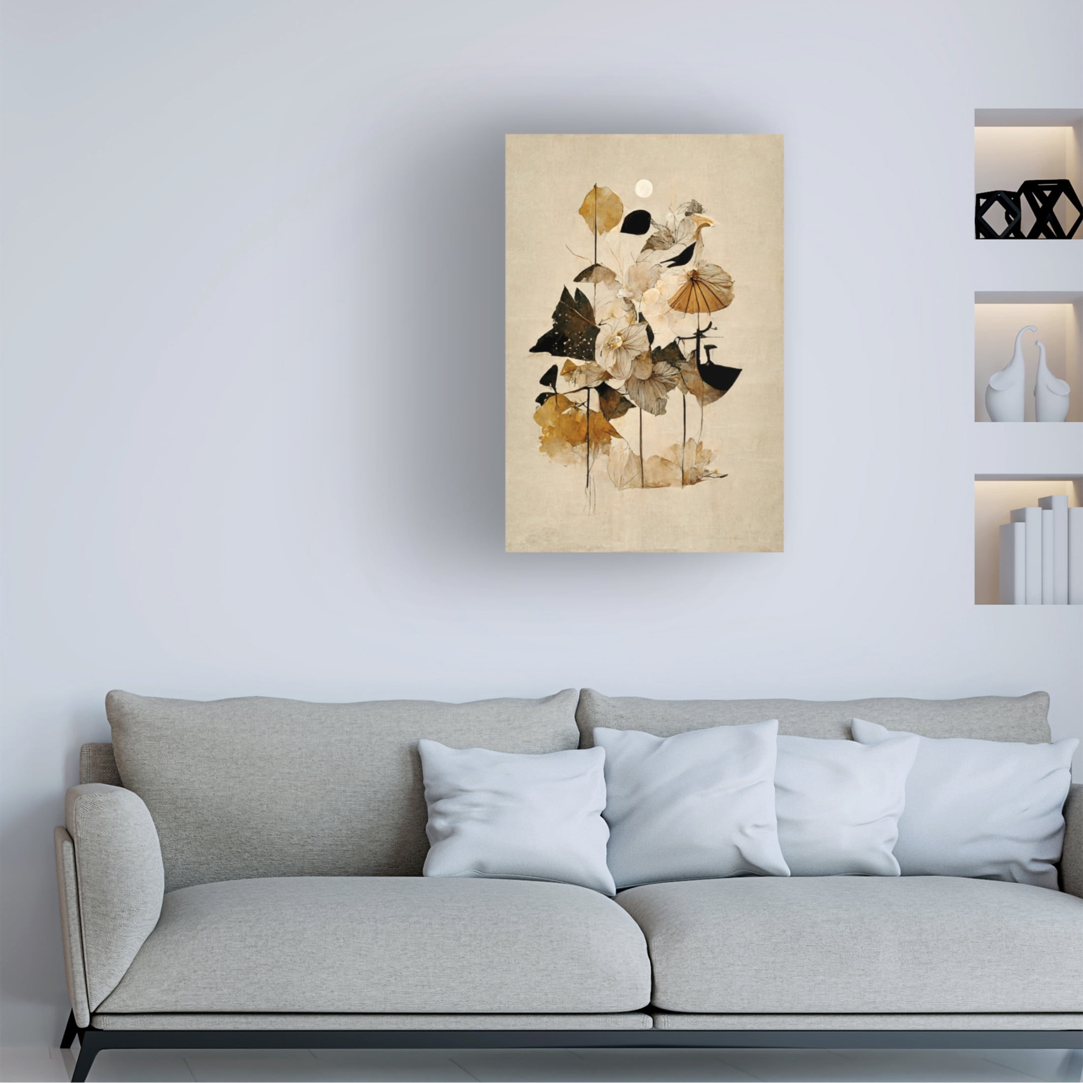 Canvas Wall Art - Treechild 'Flowers And Sun' Wall Art for Living Room, Bedroom, or Office D?cor by Trademark Fine Art - 16 x 24 Inches